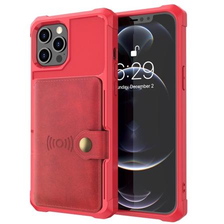 Stilsäkert Skal Med Kortfack - Iphone 13 Pro Max Röd