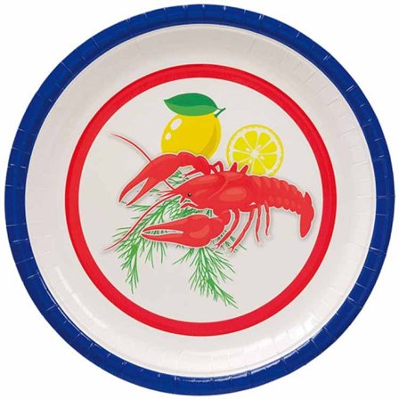 Krebsegilde tallerkner 8-pak