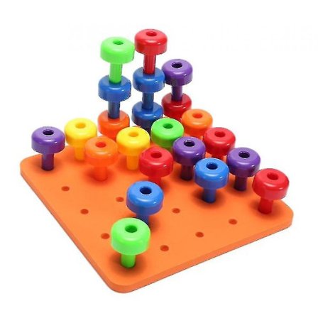 Liten Spiker Byggekloss Leke Kreativ Sjakk Byggekloss