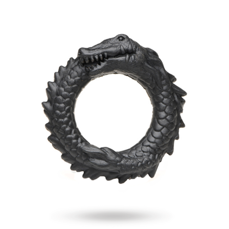 Black Caiman - Silicone Cock Ring - Black - XR Brands