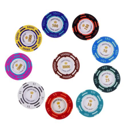 10 st pokermarker Casinomynt Clay Pokermarker Spelar bordsspel i Texas
