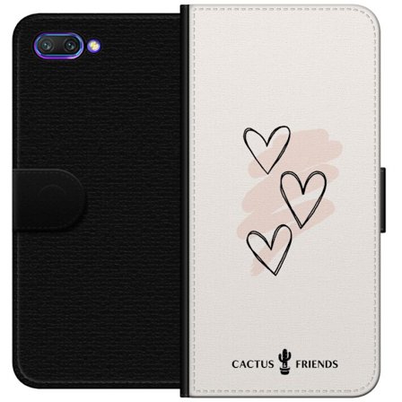 Kompatibelt Plånboksfodral till Honor Honor 10 Cactus and Friends - Soft Romance Sketch