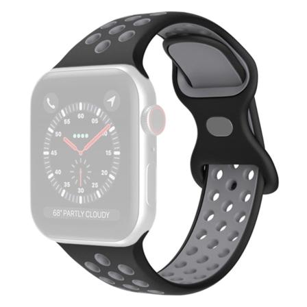 Apple Watch (41 mm) klockarmband i silikon med dubbla färger - Svart / Svart / M Svart