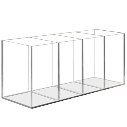 Akryl 4 rum klar pennepot - skrivebordsopbevaring til kontorartikler, makeupbørsteholder til skrivebord, akryl arrangør penneholder 