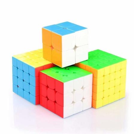 4 stk magisk kube hastighetskube 2x2 3x3 4x4 5x5 puslespill gave til barn