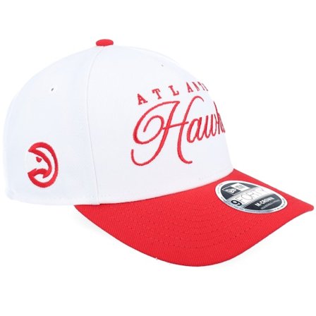 New Era - NBA Vit adjustable Keps - Atlanta Hawks NBA Draft 9FORTY M-Crown White/Red A-Frame Adjustable @ Hatstore