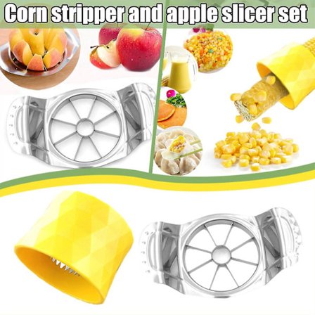 Rustfrit Stål Æbleskærer og Roterende Majsskærer Hurtig Skrællekerne Sæt (2 Produkter)