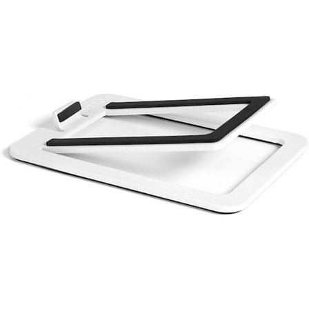 White Hollow 16° Tilted Metal Speaker Stand 11.5x15.5x0.03cm til forbedret lydkvalitet