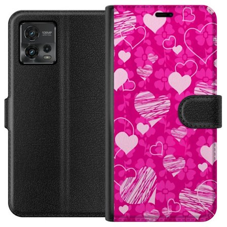 Kompatibelt Lommeboketui til Motorola Motorola Moto G72 PopHjerteMønster