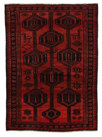 Noué À La Main Lori Tapis 178X235 De Laine Noir/Rouge Foncé