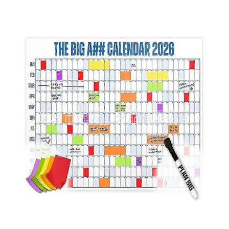 Den Stora A## Kalendern 2026 - Överdimensionerad Väggkalender med Penna & Stickers, 2026 Månadsplanerare för Hemmakontor, 84x109 cm