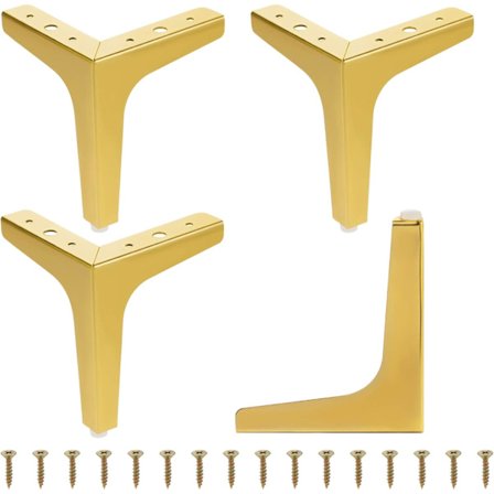 Sett med 4 møbelføtter i metall, 17 cm