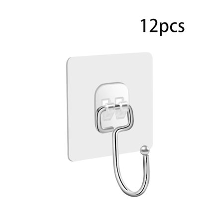 12 Stycken Genomskinliga Självhäftande Krokar 20 kg, Olje- och Vattenbeständig Självhäftande Väggkrok för Upphängning av Köksredskap, Kläder eller 