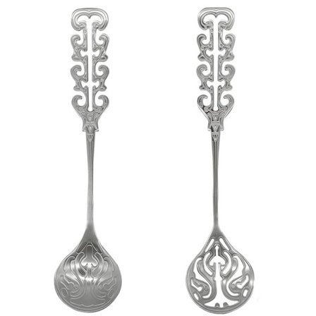 2 st Vintage Kaffeskedar 304 Rostfritt Stål