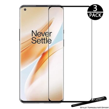 Skyddfilm - Toproduits - Oneplus 8 Pro - Härdat glas - 3-pack - Heltäckande skydd