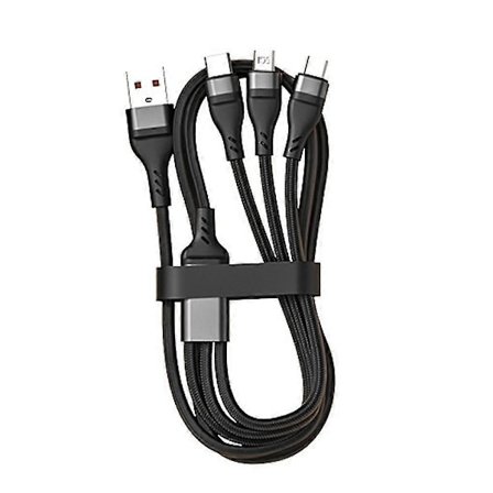 3-i-1 Multifunksjonell USB Superrask Ladekabel Dataoverføringskabel for Type-c/iphone/micro