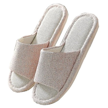 Slippers med åpen tå og memory foam, myke innesko for komfort.