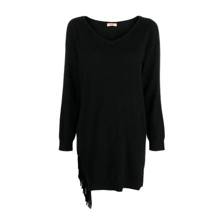 Twinset Midi Kjole Sort, Dame