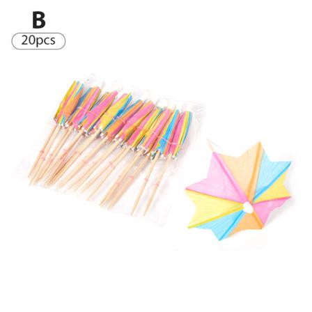 20-50st Multi Colored Paper Cocktail Paraply Mini Party Dri