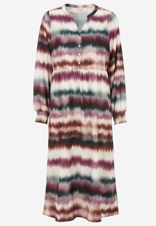 Cellbes of Sweden - Klänning med puffärmar - nougat / mönstrad - för damer - 38/40