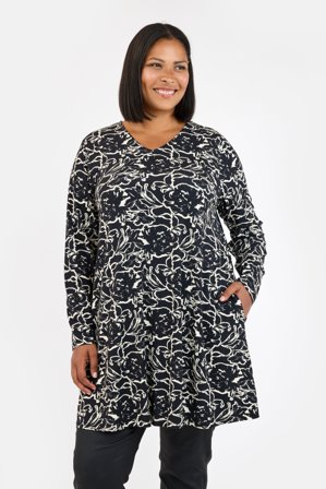 CISO - Tunika - Sort / Sand - Mønstret / Lommer