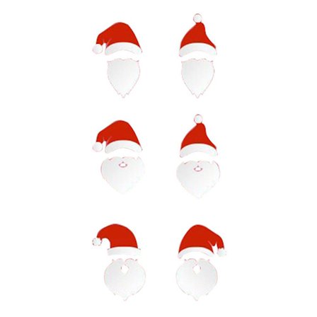 Jule-nisse klistremerke selvklebende nissehue og bart klistremerke dekorasjon (hvit)