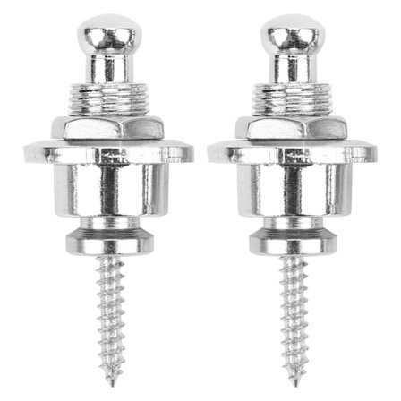 Guitar Strap Låse Knapper Endestykker Anti-Tab Anti-Slip Jernbelægning til Elektrisk Bas Ukulele (Sølv)