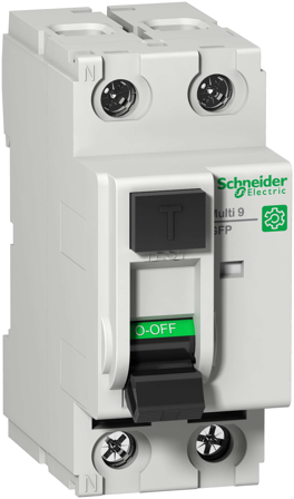 Schneider Electric Multi 9 GFP Jordfeilbryter A-SI, 2-polet 25 A, 260 mA, Stikkontakter & kabler