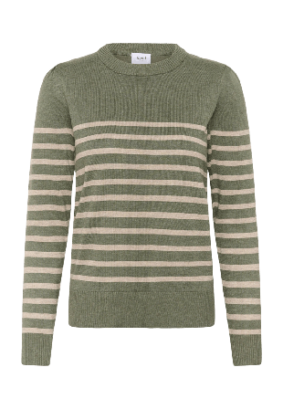 Saint Tropez MilaSZ Striped Pullover Tröjor Dam Grön XXL