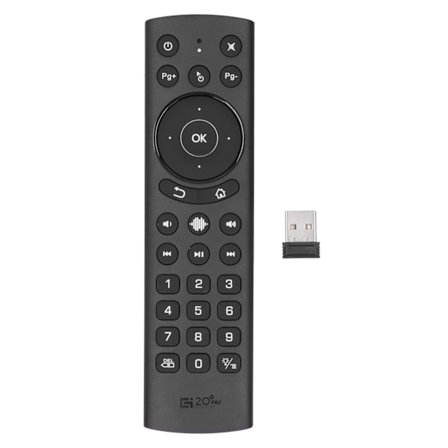 Stemmestyrt fjernkontroll 2.4G trådløs mus IR-læring med bakgrunnsbelysning for TV-boks datamaskintilbehør