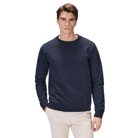 John Henric Cotton L/s Crew Neck Sweatshirt Tröjor Herr Blå XS