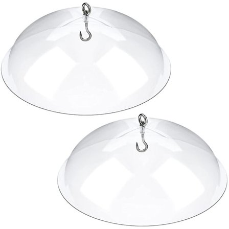 Pakke med 2 beskyttende fuglefoderbeholder-dæksler, beskyttende kuppel, regnbeskyttelsesdæksel til ophængning af fuglefoderbeholdere til haven