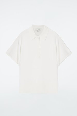 COS Women's Knitted Polo Shirt in Beige