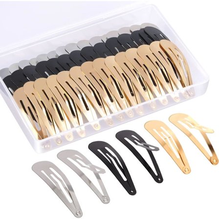 60 Hårspenner 3 Farger Snap Metall Hårspenner Gjenbrukbare, ZQKLA