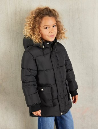 Minymo Quilted Long Jacket - Black - 134