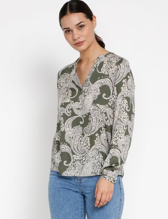 Kaffe Paisley Blouse - Green - 34