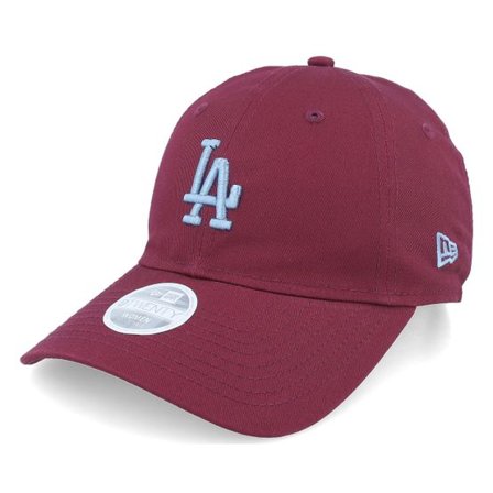 New Era - MLB Röd unconstructed Keps - Los Angeles Dodgers Womens League Essential Midi 9TWENTY Burgundy Dad Cap @ Hatstore