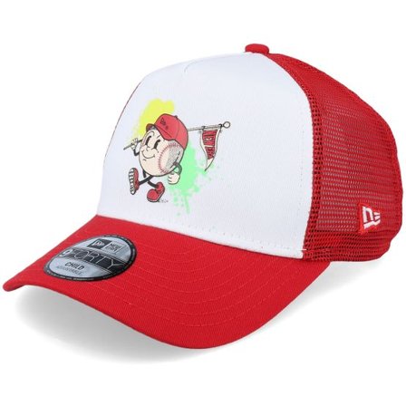 New Era - Röd trucker Keps - Kids Mascot White/Scarlet Trucker @ Hatstore
