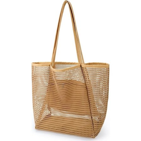 Strandtaske, Strandtaske til kvinder, Stor nettaske, Essentiel til ferien, Personlig sommer afslappet skuldertaske, Genanvendelig foldbar indkøbstaske