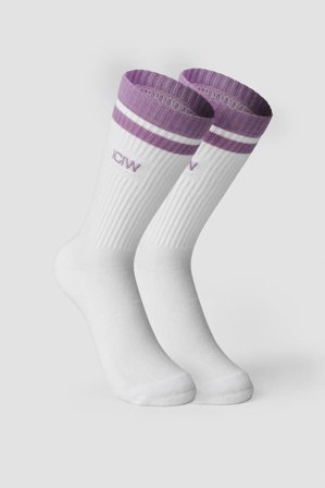 Training Striped Socks 2-Pack White/Lavender