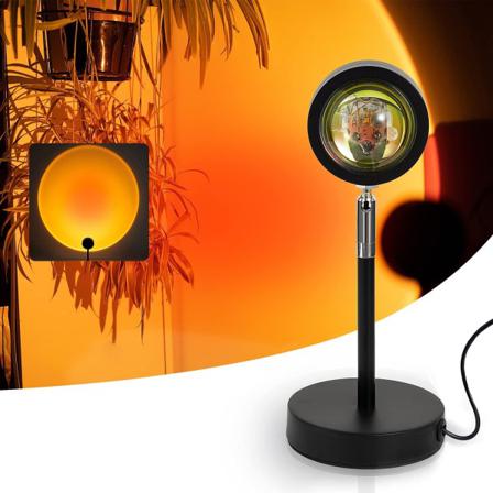 Led Solnedgångslampa - Orange Svart