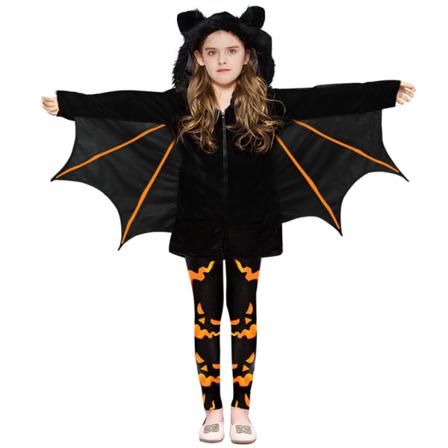 Vampyrhäxa Fladdermus Halloween Kostym Cosplay Fancy Dress Yellow 120cm