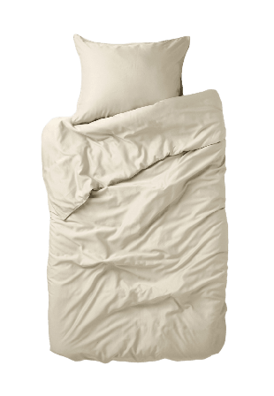 VIDE Enfärgat bäddset i bambu 150x210 cm Sängkläder Beige ONESIZE