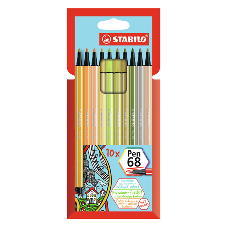 Stabilo Pen 68 Fiberpenna 10-pack Trend