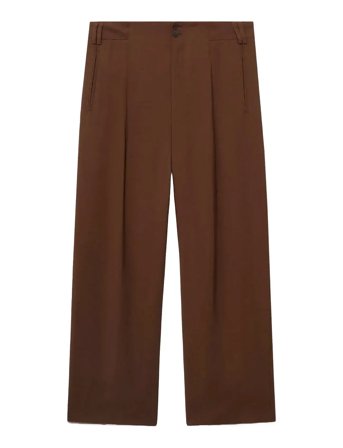 Straight-Fit Pleated Trousers Brown Mango