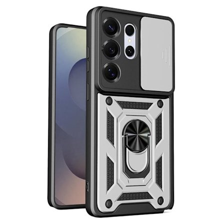 Mobilskal till Samsung Galaxy S26 Ultra Plast Med Ställning - Silver