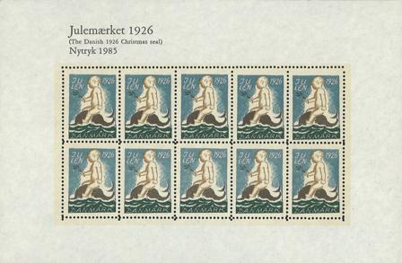 Danmark 1985 - Julemærkeark 1926 - Nytryk - Postfrisk