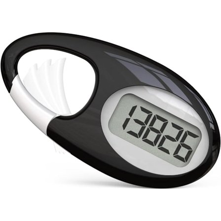 3D Skridttæller, Multifunktionel Skridttæller til Gåture, Simpel Skridttæller med Karabinhage til Løb & Gang