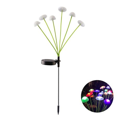 LED Utendørs Sopp Manet Hengende Solcellelamper Hage Vanntett D9E5 F7U6 6LED Fargelys