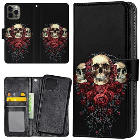 iPhone 15 Pro - Plånboksfodral/Skal Skulls